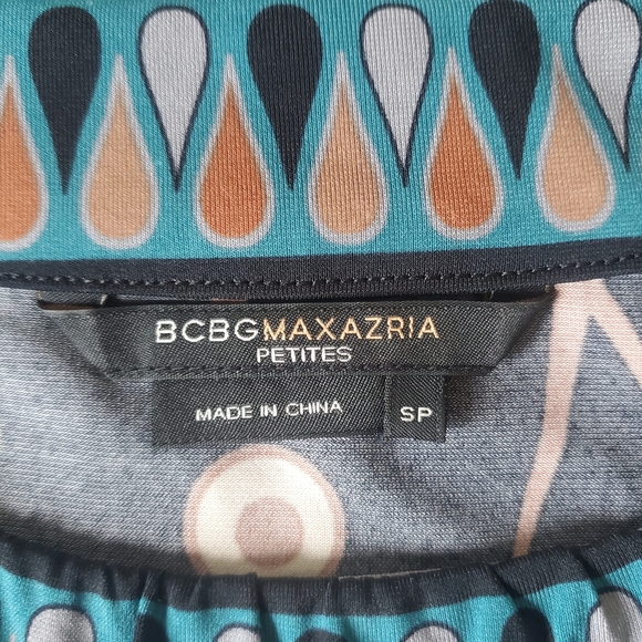 BCBGMaxAzria Multicolor Patterned Y2K Mini Dress, Size SP - Picture 2 of 5